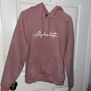 Alphalete Pink Script Logo Hoodie